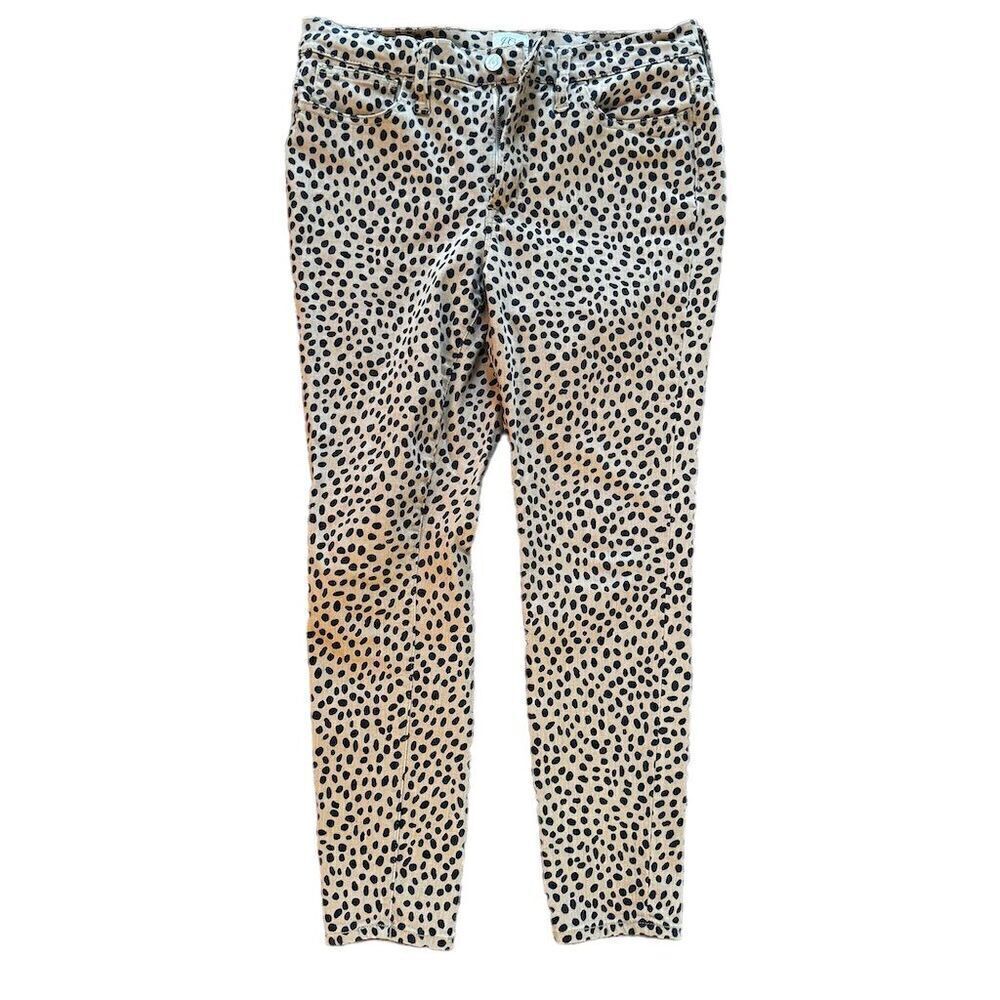 J.Crew Women's Leopard Print Skinny Jeans Size 29 Cropped Length‎